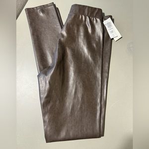Brown faux leather aritzia pants